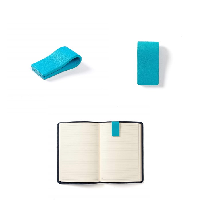 Light Blue Small Size PU Leather Bookmark-9