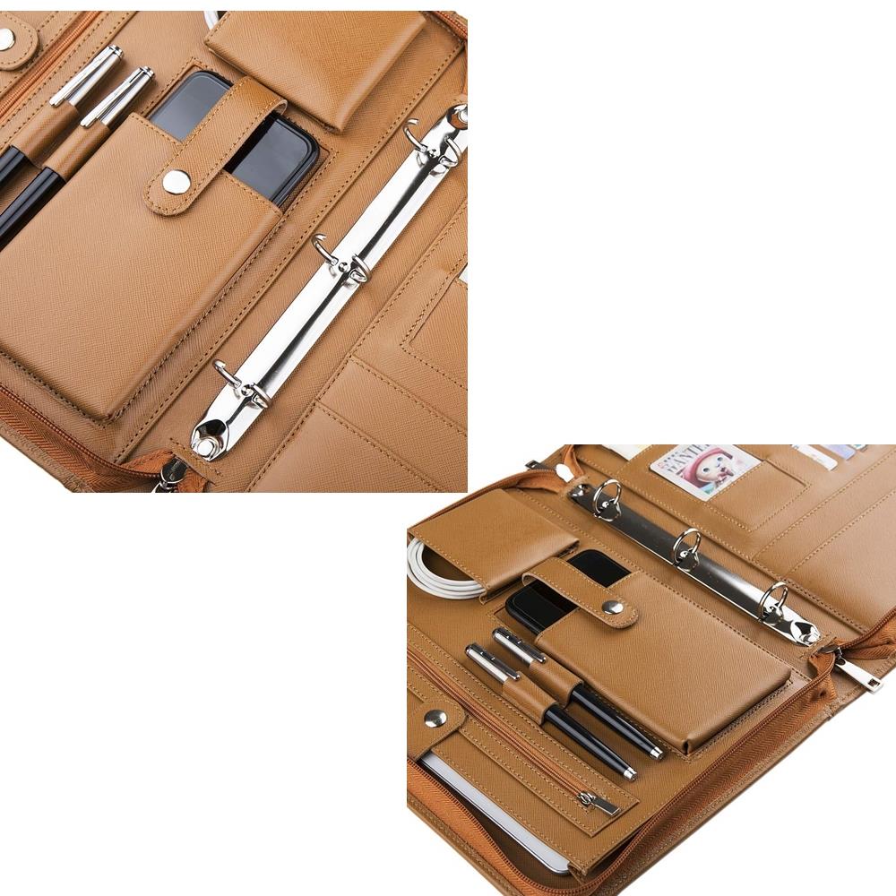 A4 Brown Business PU Leather Portfolio Holder-5 A4 Brown Business PU Leather Portfolio Holder-5