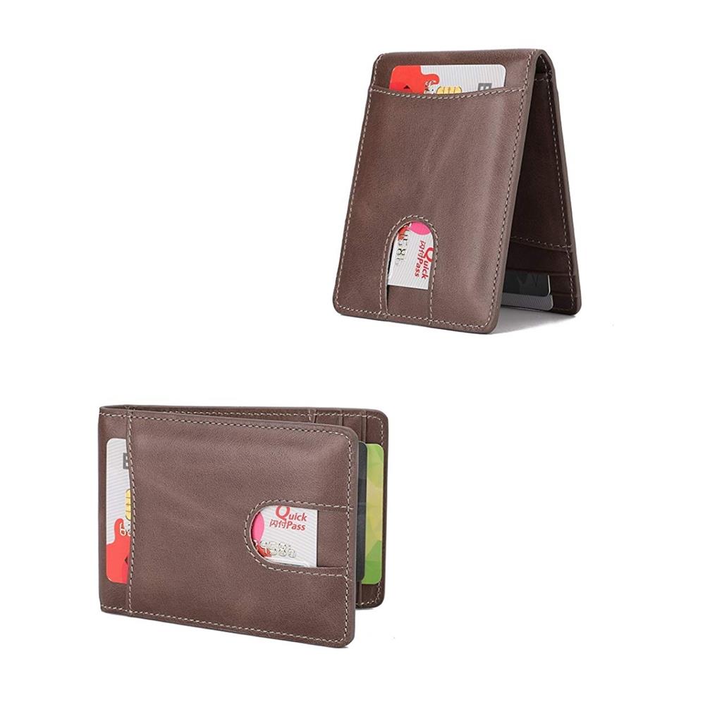 Leather Wallet With Money Clip-5 Leather Wallet With Money Clip-5