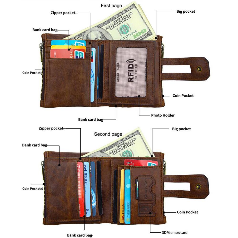 Men's Leather Zipper Short Wallet Men's Leather Zipper Short Wallet