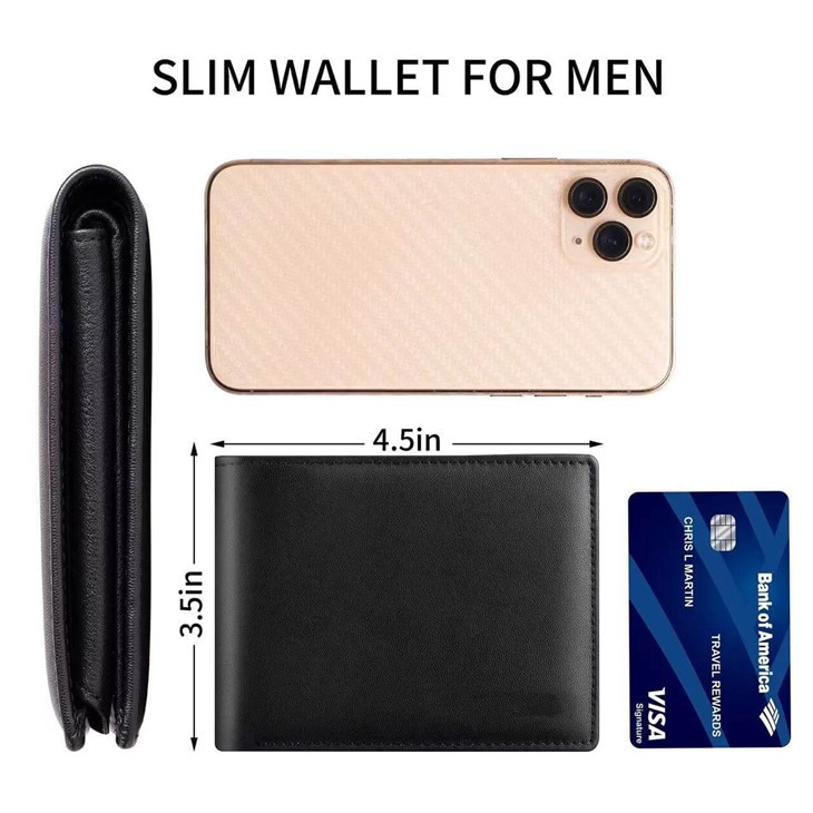Genuine Leather Mens Bifold Wallet