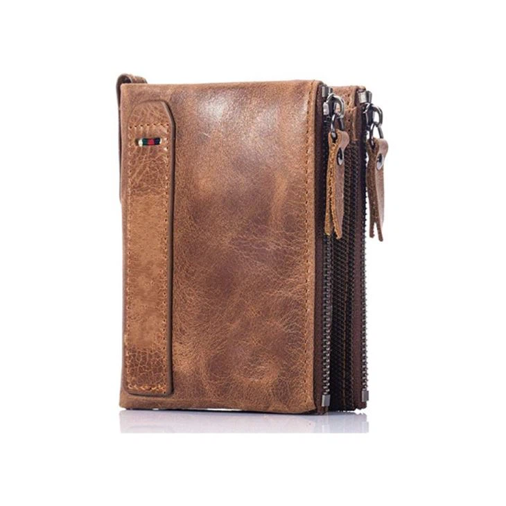 Bifold Zipper PU Leather Card Holder Women