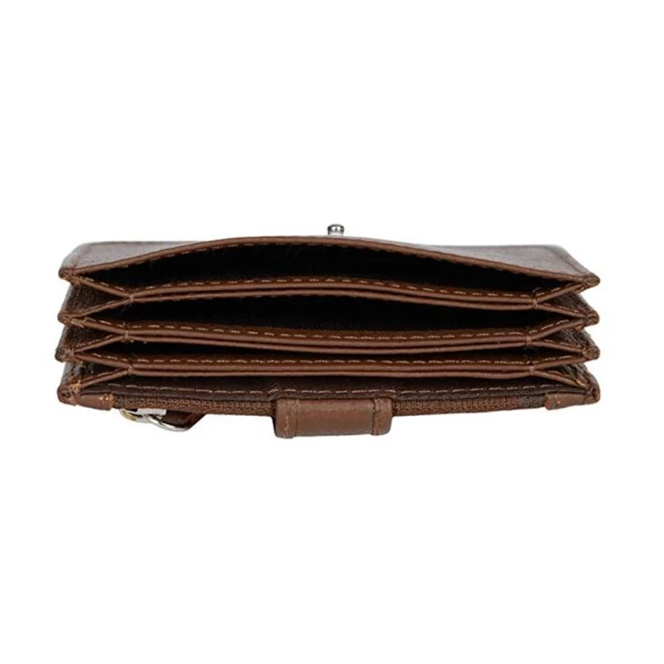 Brown Money Clip Leather RFID Blocking Wallet