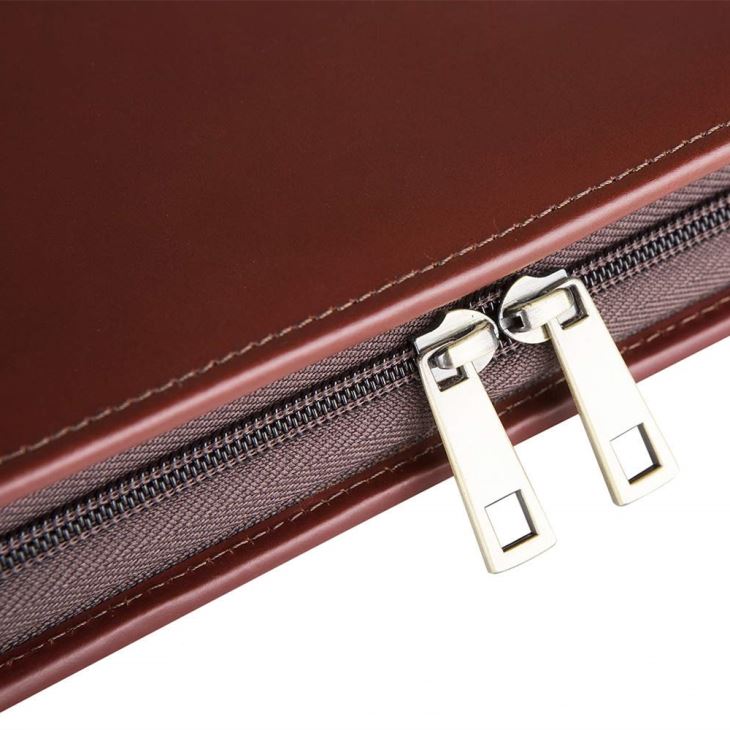 Dark Red Zipper PU Leather Portfolio Case A4 Dark Red Zipper PU Leather Portfolio Case A4