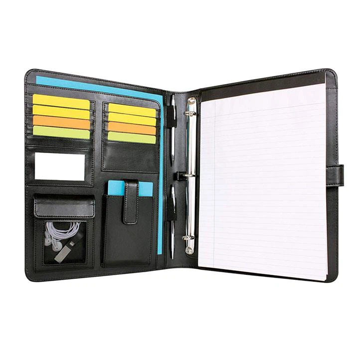 Embossing A4 Ring Binder Leather Padfolio Embossing A4 Ring Binder Leather Padfolio