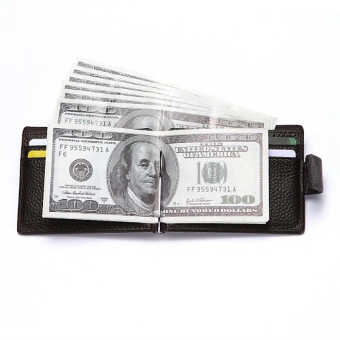 Faux Leather Money Clip Holder