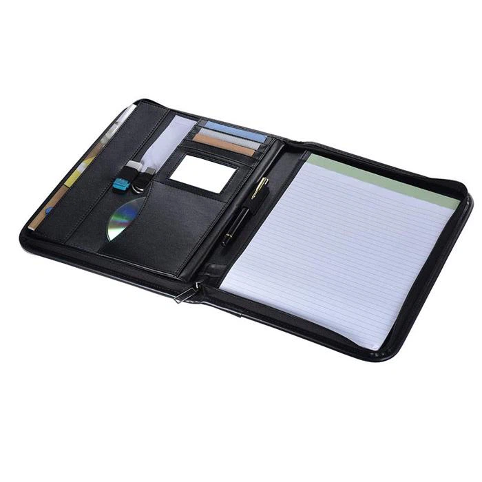 PU Leather Compendium Zippered Closure PU Leather Compendium Zippered Closure