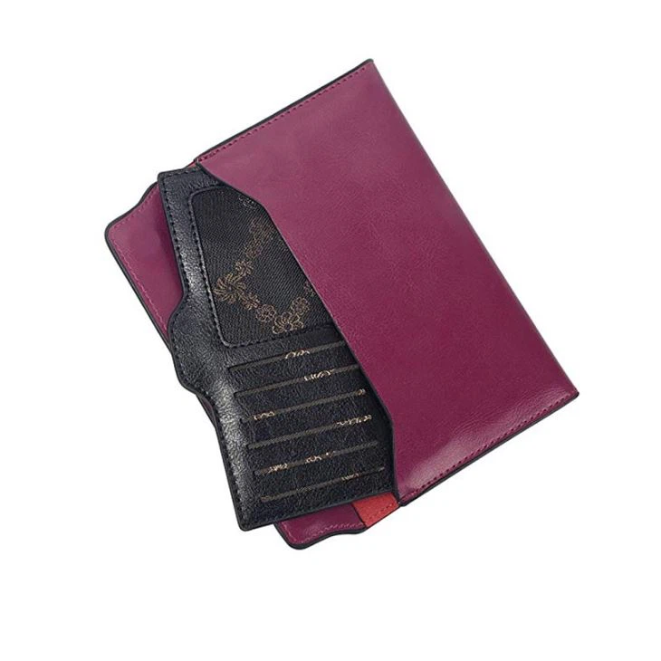 Purple Logo PU Slim Patent Leather Wallet Women Purple Logo PU Slim Patent Leather Wallet Women