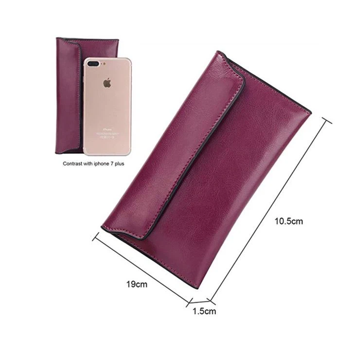 Purple Logo PU Slim Patent Leather Wallet Women Purple Logo PU Slim Patent Leather Wallet Women