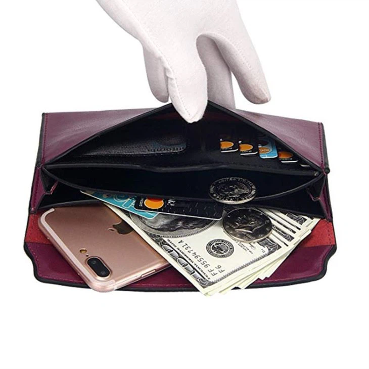 Purple Logo PU Slim Patent Leather Wallet Women Purple Logo PU Slim Patent Leather Wallet Women