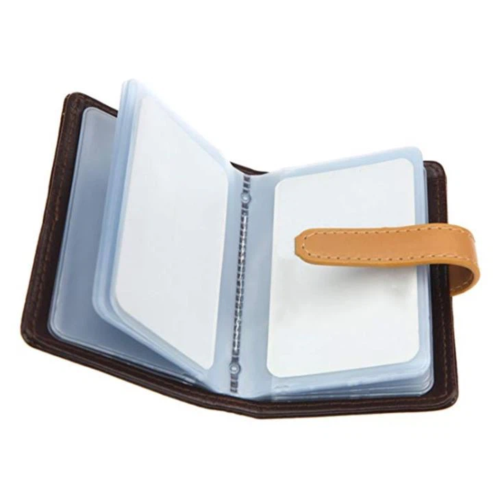 Strap Closure PU Leather Card Holder Logo Strap Closure PU Leather Card Holder Logo