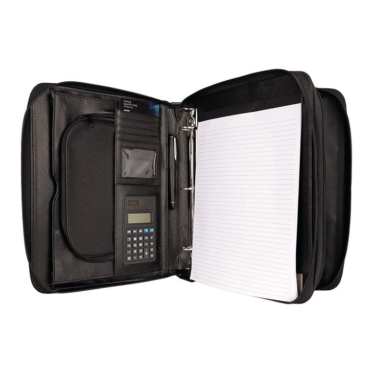 Black Business Portfolio PU Leather Folder