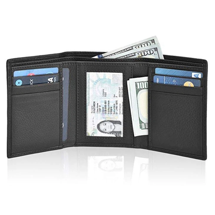 Faux Leather Wallet Black