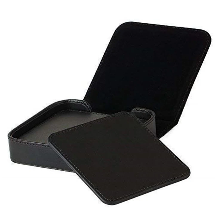 Leather Coaster With Coaster Holder Leather Coaster With Coaster Holder