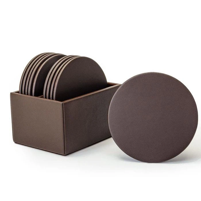 Leather Coaster With Holder Leather Coaster With Holder