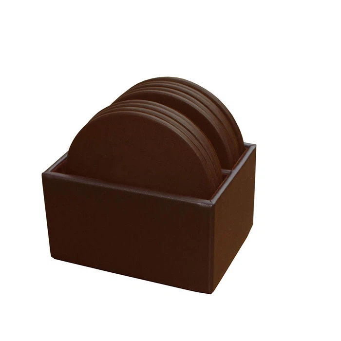 Leather Coaster With Holder Leather Coaster With Holder
