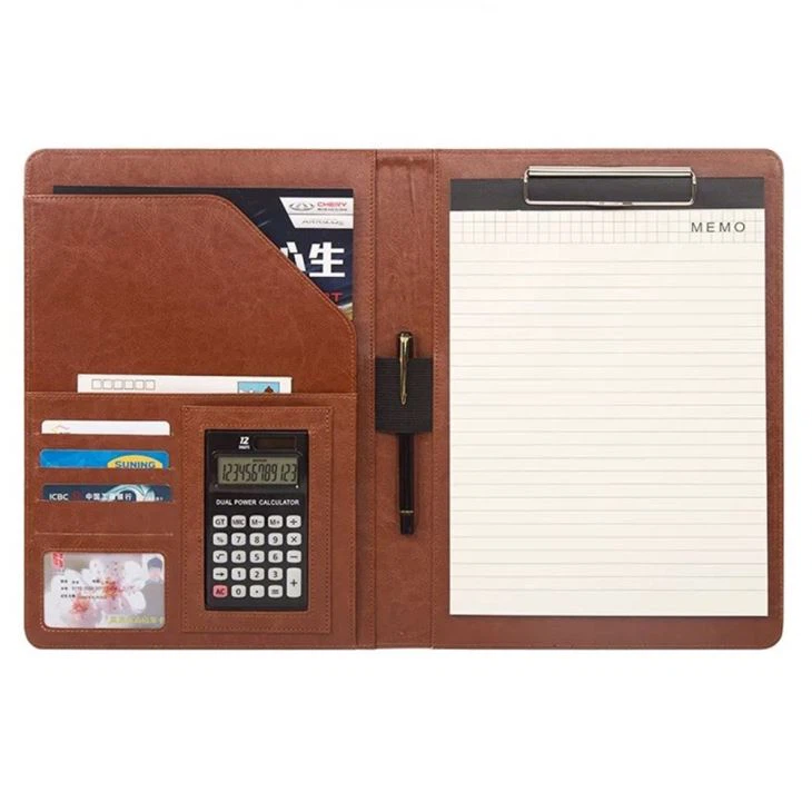 Leather Compendium With Calculator