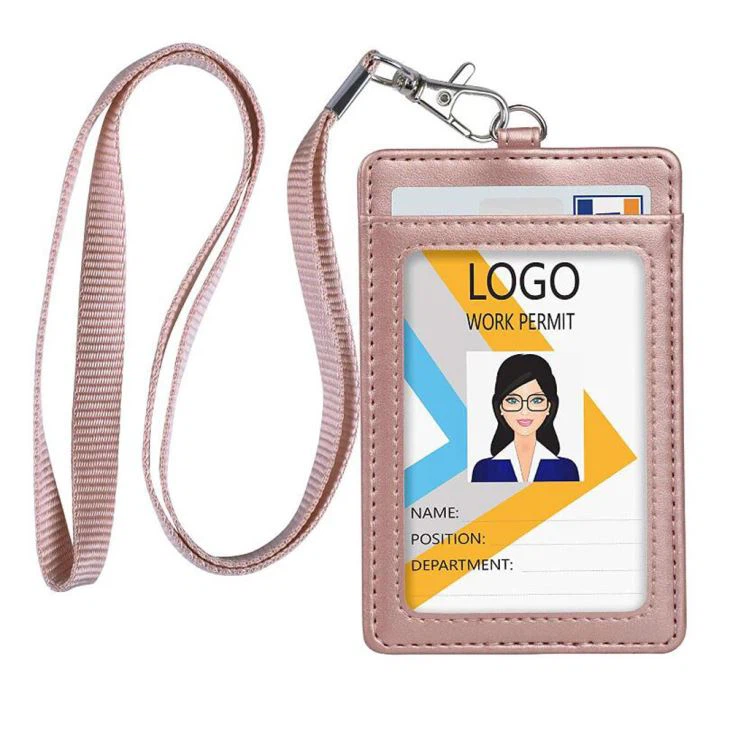 Neck Pink Leather Name Badge Neck Pink Leather Name Badge