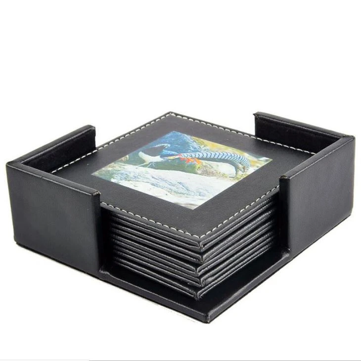 Printing Leather Cup Coaster Printing Leather Cup Coaster