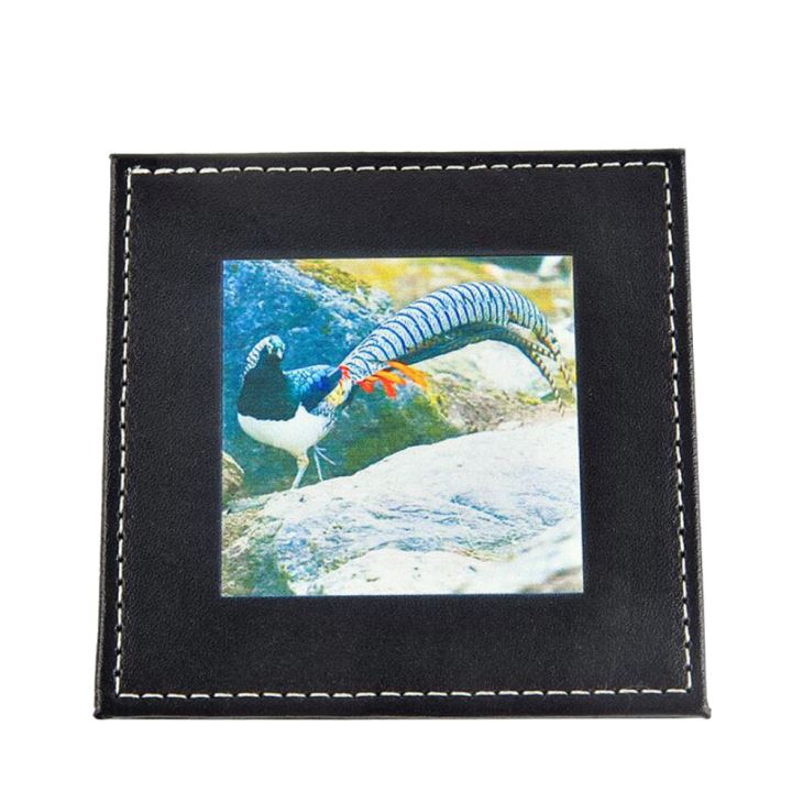 Chinoiserie Printing Leather Cup Coaster Chinoiserie Printing Leather Cup Coaster