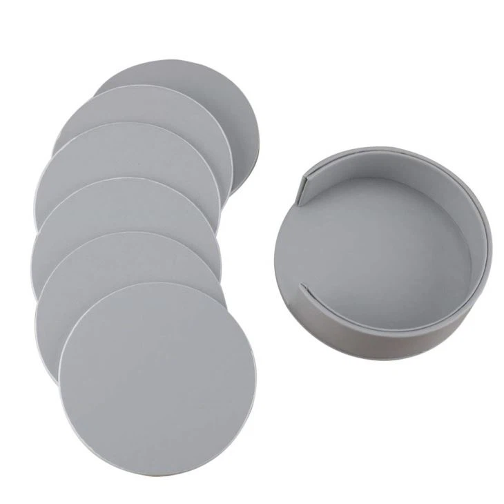 Round Leather Coasters With Holder Round Leather Coasters With Holder