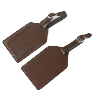 Brown Pu Leather Luggage Tag