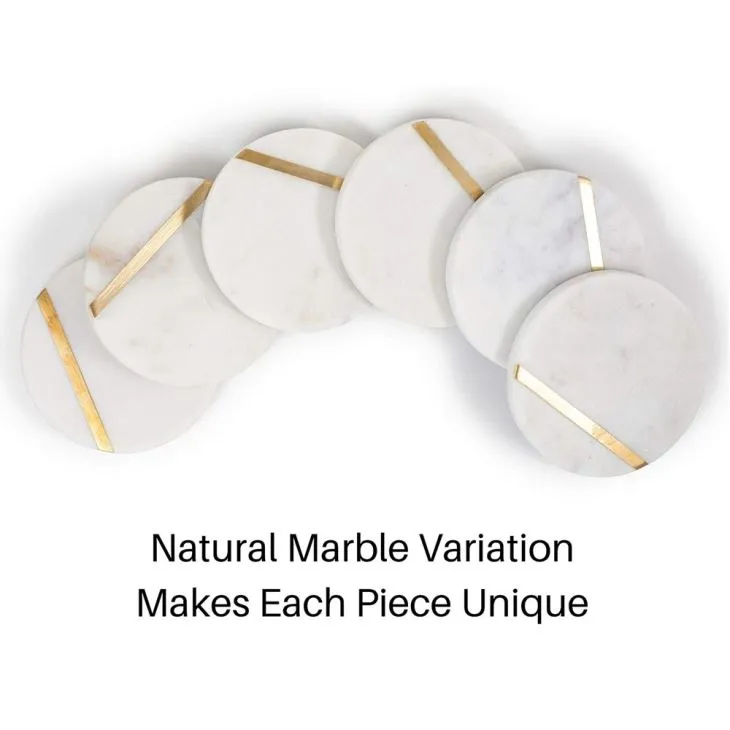 Gold Painted Marble Coasters