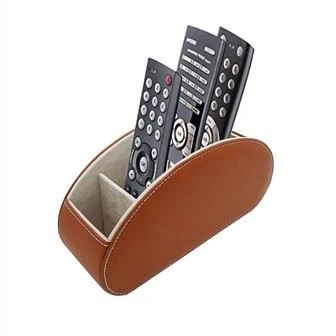 Desk Leather Remote Control Organizer