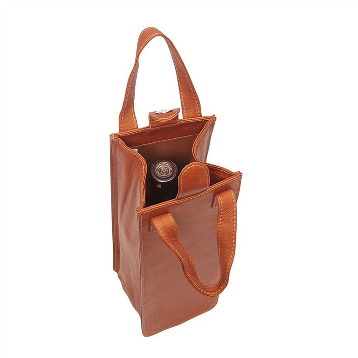 Leather Custom Logo Nature Wine Bag