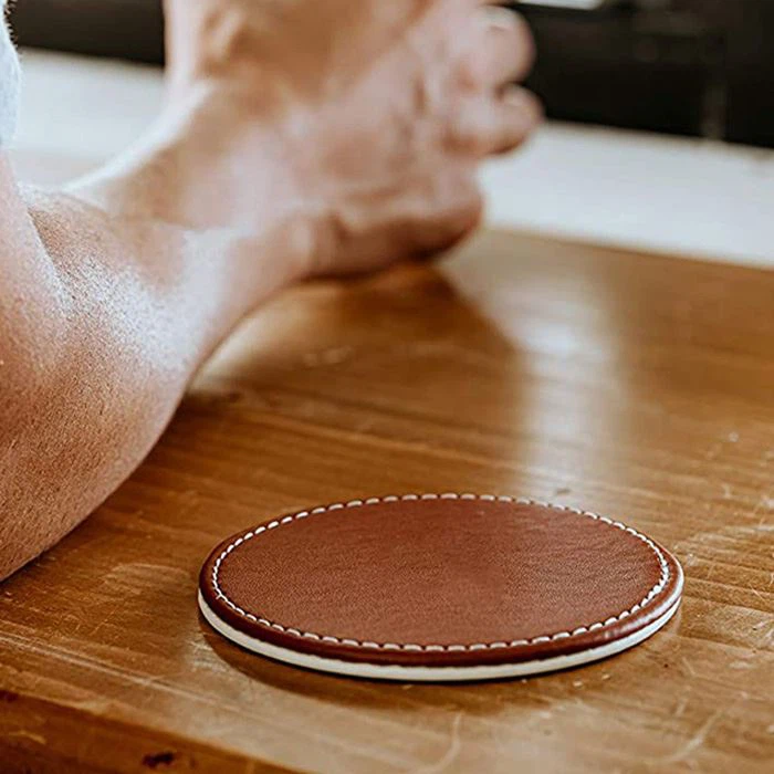Leather Coasters Set For Drinks Leather Coasters Set For Drinks