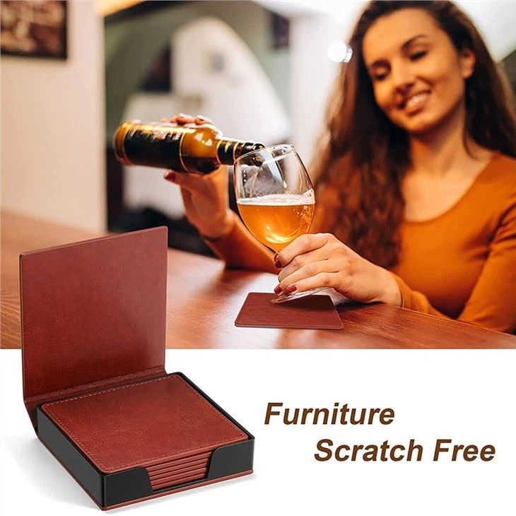 PU Leather Coasters For Drinks PU Leather Coasters For Drinks