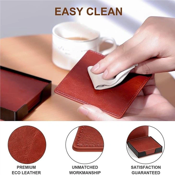 PU Leather Coasters For Drinks PU Leather Coasters For Drinks