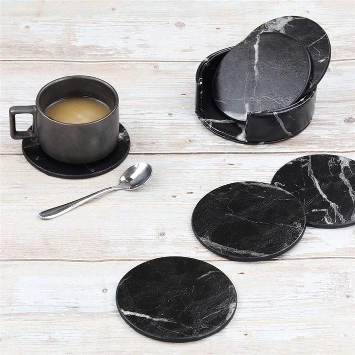 PU Leather Round Cup Mat Pad PU Leather Round Cup Mat Pad