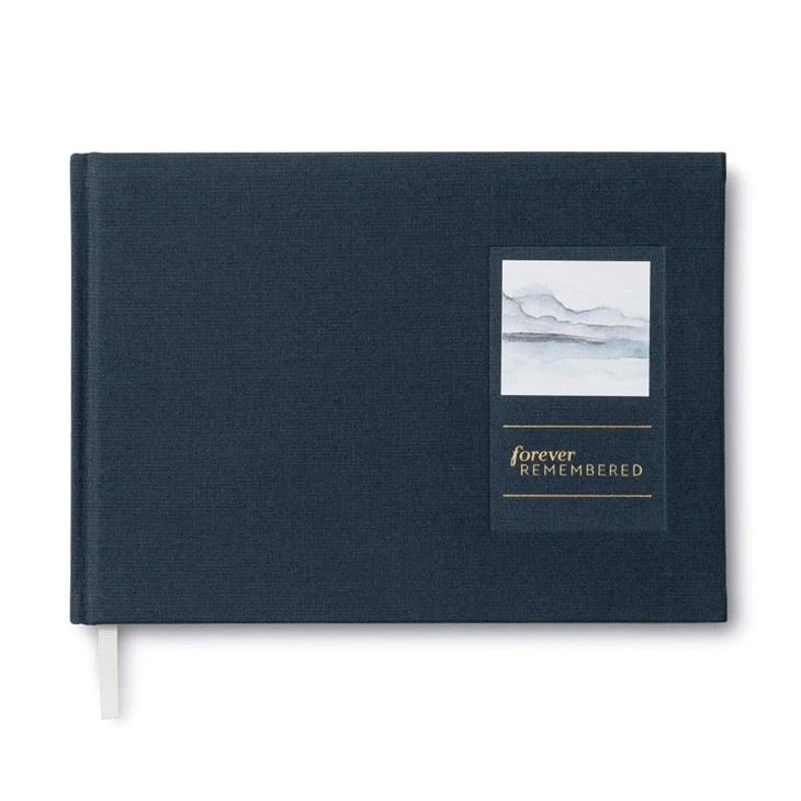 Gold Edging Leather Guest Book