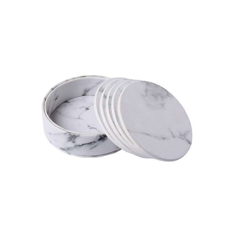Leather Marble Coaser set Leather Marble Coaser set