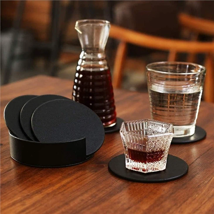 Non Slip Leather Coaster Non Slip Leather Coaster